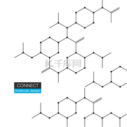 科技化学分子图片_六边形几何化学图案设计