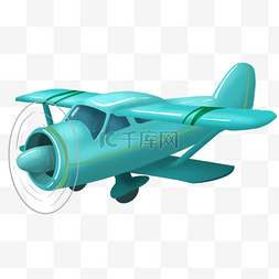 战斗机卡通png图片_双翼飞机蓝色卡通机身