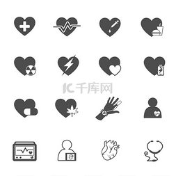 心脏矢量图片_心脏和保健图标矢量集。