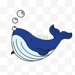 可爱鲸鱼海底生物蓝色海洋