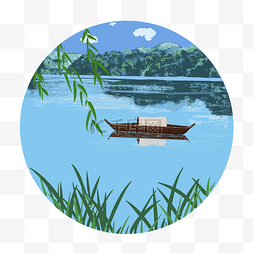 湖边湖畔湖水自然风景