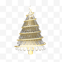 立体圣诞树图片_3D立体圣诞节金色圣诞树