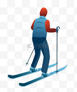 奥林匹克日图片_矢量扁平滑雪运动