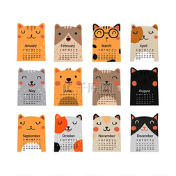 日历内页设计设计图片_有趣可爱的动物日历
