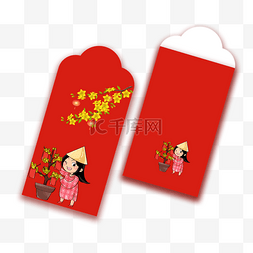 牛年快乐素材图片_越南花朵春节红包