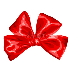 红色丝带庆祝图片_红色蝴蝶结的程式化插图。