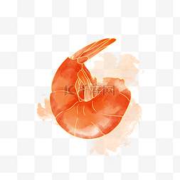 河鲜logo图片_水彩食物生鲜虾子