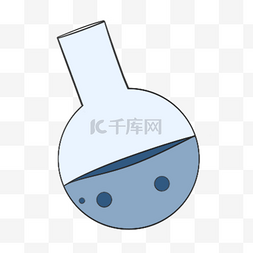 科学教育元素蓝色卡通圆形烧杯