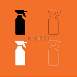 卫生清洁图标图片_家用化学品设置图标。