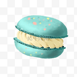 蓝色饼干蛋糕甜品写实