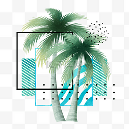 水彩棕榈树装饰