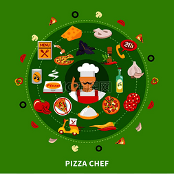 披萨圆形由孤立的表情符号风格图