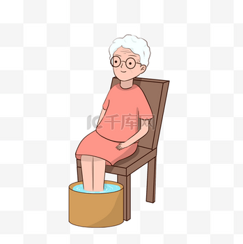 秋冬降温养生泡脚奶奶秋天冬天足疗足浴