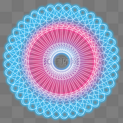 霓虹空间图片_红色蓝色霓虹光感发光不规则图形