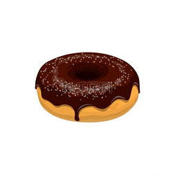 卡通甜甜圈蛋糕图片_隔离巧克力浇头的甜甜圈矢量甜甜