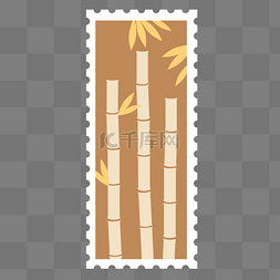 竹子棕色日本邮票