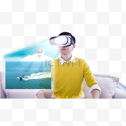 人像合成图片_VR眼镜科技虚拟未来科技体验