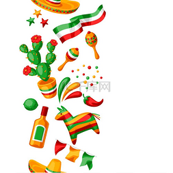 墨西哥 Cinco de Mayo 无缝模式。