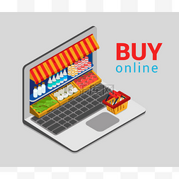 购物消费图片_grocery shopping e-commerce store