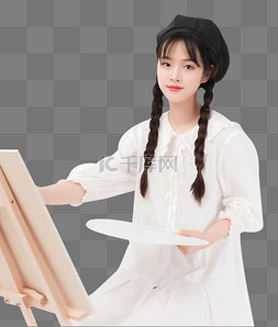 学生美女图片_美女绘画