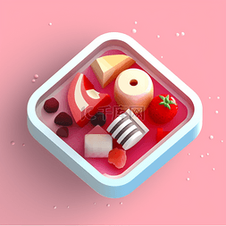 甜美食物3d立体创意