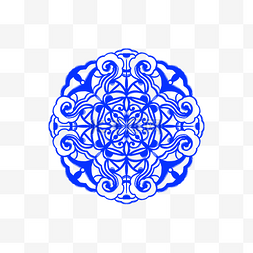 圆形青花瓷花纹装饰