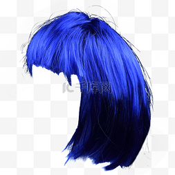 假发蓝色发型女式