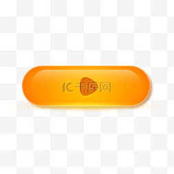 游戏果冻质感边框图片_立体橙色果冻玻璃按钮标题框