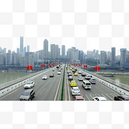 道路拍图片_航拍重庆国庆期间桥梁车流