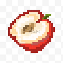 像素风格苹果图片_像素游戏水果红皮苹果