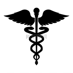 医疗保健符号矢量图片_健康符号魔杖图标黑色矢量插图平