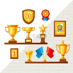 体育运动项目比赛图片_奖项和奖杯背景体育或企业比赛的