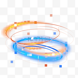 插画电脑未来科技图片_故障毛刺抽象多色光效