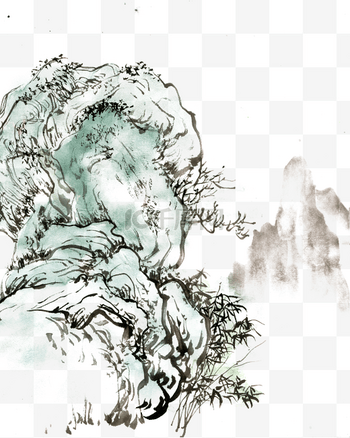 竹子山水画图片设计元素素材免费下载(图片编号:7750178)-六图网