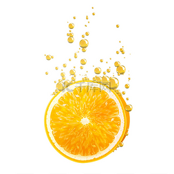 水果果汁飞溅图片_橙色水果