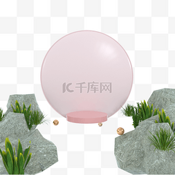 c4d叶子图片_柔和的粉色用于电商产品的展示台