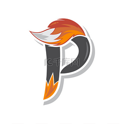 狐狸尾火标志标识字母首字母设计