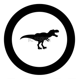 恐龙霸王龙 t 雷克斯图标黑色圆圈