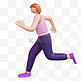 3DC4D立体运动健身跑步女孩