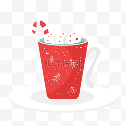 冰爽饮料背景素材图片_红色冷饮杯冰淇淋饮品装饰
