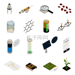 矢量纳米材料图片_纳米技术纳米科学纳米医学等距符