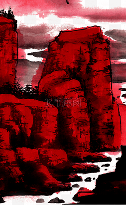 岩石红图片_万山红遍