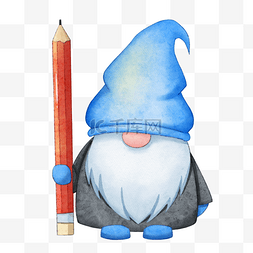 圣诞侏儒图片_矮人和铅笔水彩