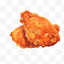 炸鸡一只图片_卡通手绘美食食物炸鸡
