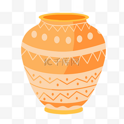 印度乌加迪明黄色卡通陶罐