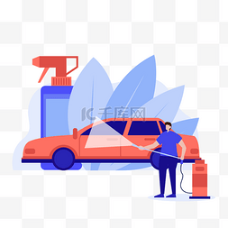 悉尼海港大桥图片_汽车洗车工水枪扁平风格