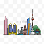 韩国首尔天际线建筑物