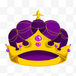 环形紫色花纹卡通金色皇冠