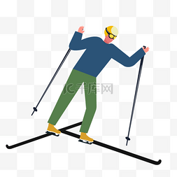 滑雪人物卡通风格插画