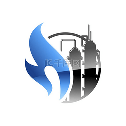 火焰图标图片_天然气和石油公司标志孤立的图标